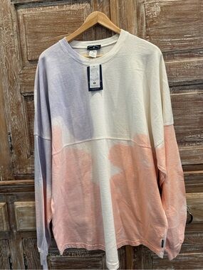 Women's Phoenix Arizona Tie-Dye Long Sleeve Crewneck Top Pastel Pink & Lavender